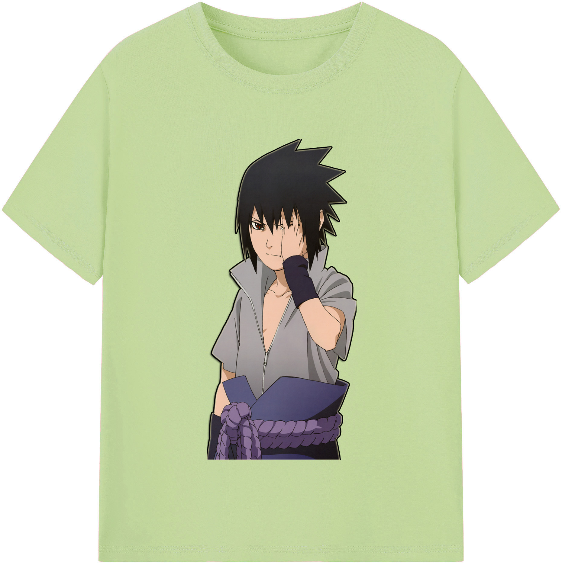 （画像用） NARUTO -ナルト- うちは サスケ Uchiha Sasuke 綿100％半袖Tシャツ（フロントプリント）